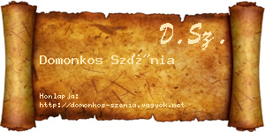 Domonkos Szénia névjegykártya